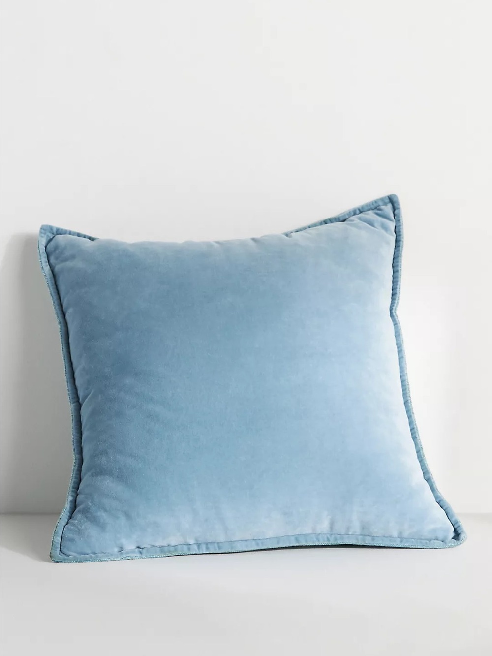 Anthropologie Trova 22” Velvet Square Accent Pillow in Light Blue (SET OF 2)